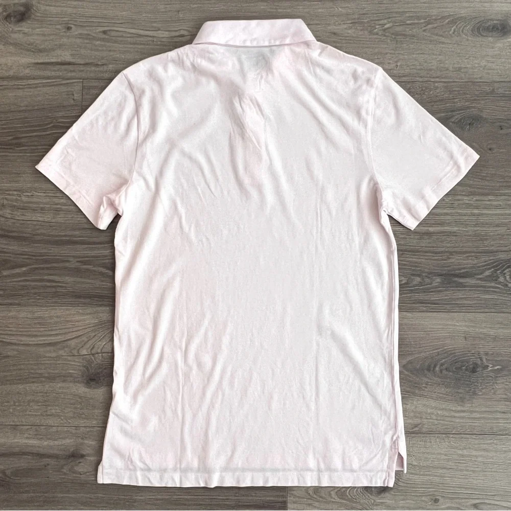 J.CREW Sueded Cotton Polo Shirt Mens Small Classic Fit Shell Pink Soft Casual